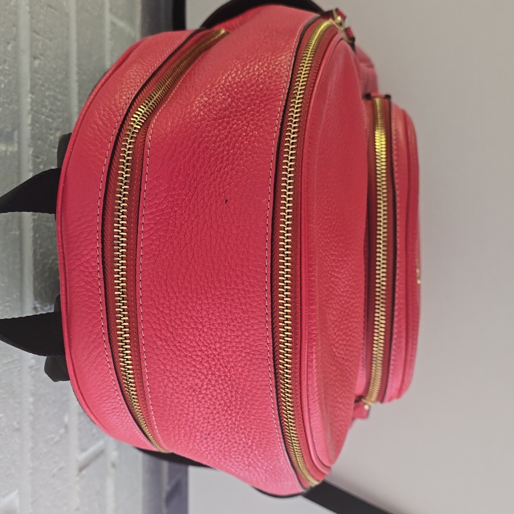Coach Pink Pebbled Leather Backpack with Gold-Tone Hardware - Picture 6 of 16